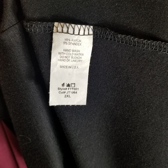 Floria Black Turtleneck Top Size 2XL USA Made - Picture 4 of 4